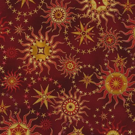 Red Whimsigothic, Red Art Aesthetic, Red Whimsigoth, Red And Gold Aesthetic, Hippie Prints, Hippie Patterns, Sun Patterns, Red Aesthetics, Quilting Fashion