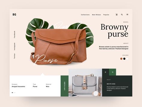 Try new web design layout. I am available for UI design project. rickgrade3@gmail.com​ Handbag Website Design, Bag Catalogue Design Layout, Bags Website Design, Bag Layout Design, Bag Website Design, Bag Poster Design, Bag Catalogue, Branding Workbook, Catalog Design Layout