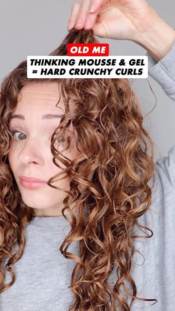 Scrunch Out The Crunch Wavy Hair, How To Break The Cast On Curly Hair, Curl Casting, Crunchy Hairstyles, How To Scrunch Wavy Hair, Wavy Hair Mousse, Scrunch Hair Tutorial, How To Scrunch Your Hair, Scrunch Hairstyles