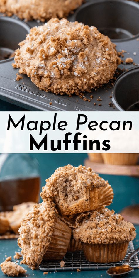 These are the real deal, the best maple pecan muffins you'll ever try! After testing and perfecting muffin recipes for six months, I’ve mastered the techniques for creating bakery-style muffins and worked them into a few easy, step-by-step instructions so you can make foolproof, wow-factor muffins at home! Maple Pecan Muffins, Pecan Muffins Recipe, Freeze Muffins, Morning Muffins, Pecan Muffins, Walnut Muffins, Recipes By Ingredients, Bakery Style Muffins, Healthy Muffin Recipes