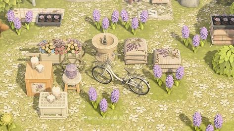 Acnh Purple Hyacinths, Acnh Lavender Farm, Lavender Animal Crossing, Animal Crossing Lavender Field, Acnh Lavender Code, Acnh Lavender Fields, Acnh Lavender, Acnh Meadowcore, Cottagecore Animal Crossing