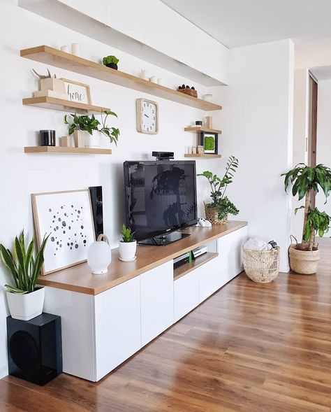 Living Room Tv Unit Designs, Furniture Small Spaces, Living Room Tv Wall, Furniture Hacks, Decor Home Living Room, Living Room Decor Apartment, Living Room Inspo, House Interior Decor, Ikea Hacks