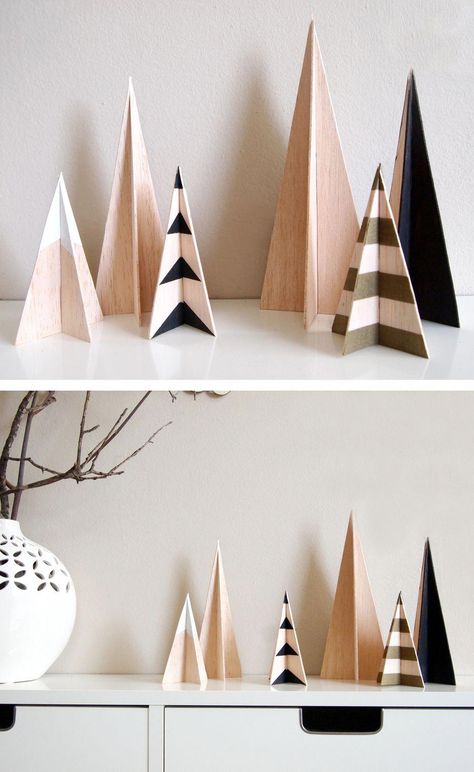 Trees Diy, Idee Cricut, Wooden Christmas Tree, Modern Christmas Decor, Christmas Tree Set, Minimalist Christmas, Wooden Christmas Trees, Wooden Christmas, Noel Christmas