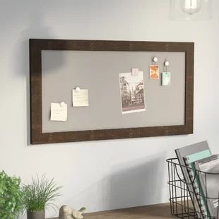 Wayfair | Magnetic Memo Boards You'll Love in 2022 Rustic Bulletin Board, Magnetic Memo Board, Memo Boards, Magnetic Wall, Painted Sticks, Magnetic Board, Wall Racks, Memo Board, Wall Organization