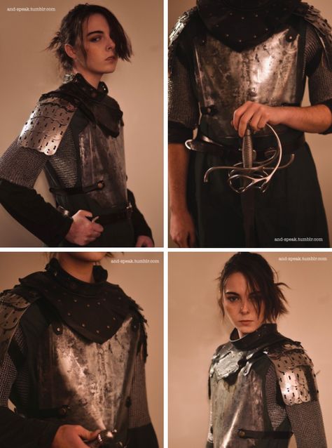 Knight Costume Ren Faire, Nonbinary Fantasy Clothes, Renfaire Outfit Nonbinary, Hand On Hilt Pose, Edgy Rock Aesthetic, Dark Elf Ren Faire, Ren Faire Outfits Nonbinary, Knight Core Aesthetic Outfits, D&d Costume