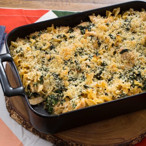 Kale Casserole Recipes, Kale Casserole, Chicken And Kale, Cheddar Sauce, Blue Apron Recipes, Chicken Kale, Cheddar Cheese Sauce, Sauteed Kale, Kale Recipes