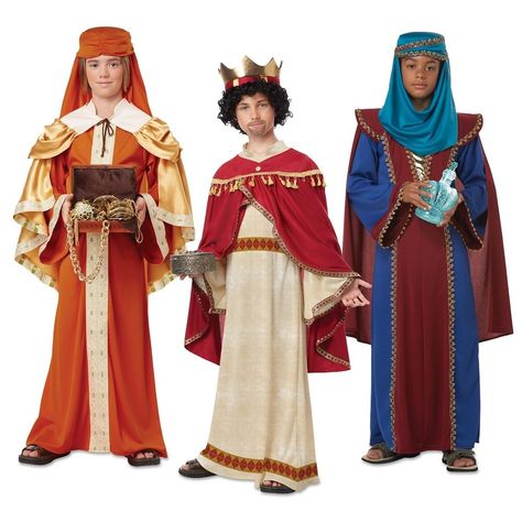 Image result for wisemen robe pattern Three Kings Costume, 3 Kings Costume, Nativity Costumes For Kids, Wisemen Costume, King Costume For Kids, Wise Man Costume, Bible Costumes, Biblical Costumes, Nativity Play