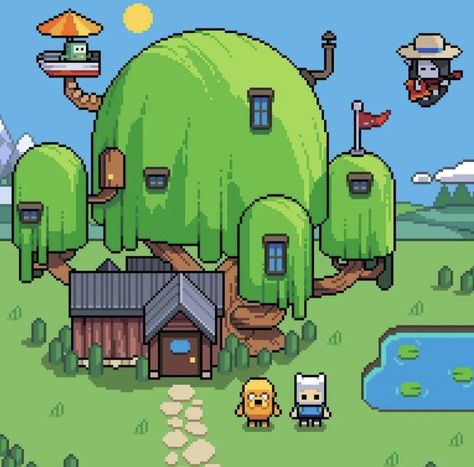 8bit Video Games, Adventure Time Pixel Art, Adventure Time Style, Green Adventure, Finn Jake, Adventure Time Wallpaper, Adventure Time Cartoon, Art Games, Cool Pixel Art