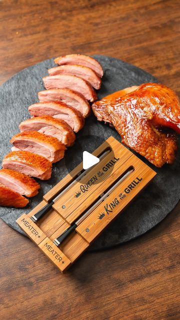 Chris Jay on Instagram: "Summer weather has me craving my applewood smoked char siu duck

Ingredients:
3kg Duck
1/2c Brown sugar
4tsp Salt
1tsp Five spice
1/4c Pinot noir
1/4c Red bean curd
2Tbsp Soy sauce
2Tbsp Shaoxing wine
1Tbsp Hoisin
1Tbsp Honey
Applewood pellets

Directions:

1️⃣ In a bowl, whisk together sugar, salt, five spice, wine, bean curd, soy, shaoxing, hoisin, and honey.
2️⃣ Bring a large pot of water up to a simmer and blanch the duck to tighten up the skin. Transfer the duck to a roasting pan and pour 2/3s of the sauce over top, cover with plastic wrap and refrigerate overnight. Reserve the remaining sauce for basting.
3️⃣ Preheat the smoker to 250F for 15 minutes. Insert the MEATER thermometer into the breast and smoke until the internal temp reaches 100F. Brush the glaze Five Spice, Char Siu, Red Bean, Summer Weather, Bean Curd, Chef Life, The Duck, Red Beans, Plastic Wrap