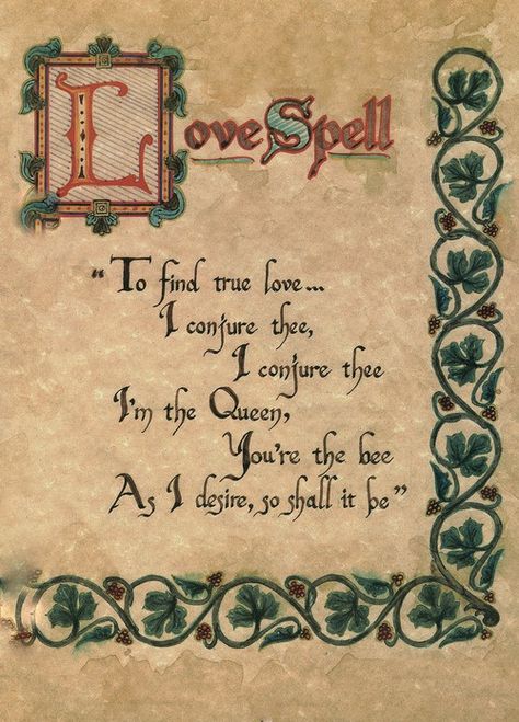 love spells | love spell to find true love i conjure thee i conjure thee i m the ... Spelling Online, Charmed Spells, Witchcraft Spells For Beginners, Charmed Book Of Shadows, Easy Love Spells, Spells For Beginners, Wiccan Magic, Magic Spell Book, Grimoire Book