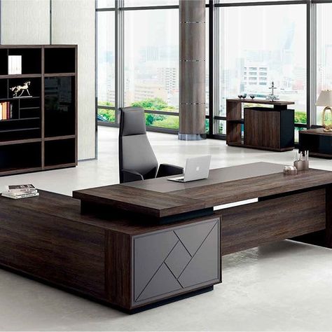 Office Table Design Modern, Modern Office Table Design, Table Design Modern, Manager Desk, Executive Office Design, Modern Office Table, Office Furniture Layout, Small Office Design Interior, Luxury Office Furniture