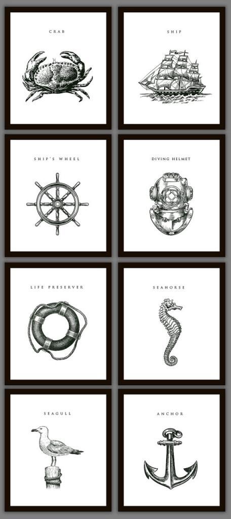 Nautical Prints, Nautical Bedroom, Dekor Diy, Nautical Bathrooms, Kunst Inspiration, Nautical Home, Nautical Art, 문신 디자인, Nautical Fashion