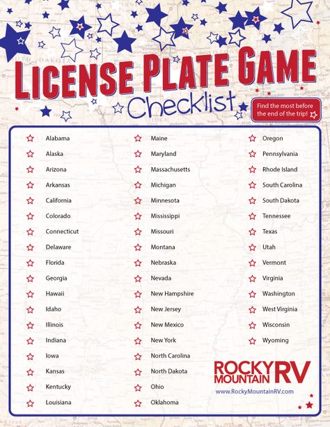 License Plate Game, Trip Games, Road Trip Camping, Camping Packing List, Road Trip Activities, Chico California, Road Trip Car, Camping List, Road Trip Games