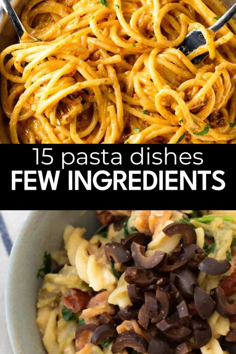 Quick Easy Pasta Dinner, Easy Side Dishes Pasta, Quick Pasta Dishes Simple, Simple Pasta Dishes Dinner Tonight, Simple One Pot Pasta, Easy One Pan Pasta, Easy Cheap Pasta Recipes, Easy Creamy Pasta Recipes, No Boil Pasta Bake