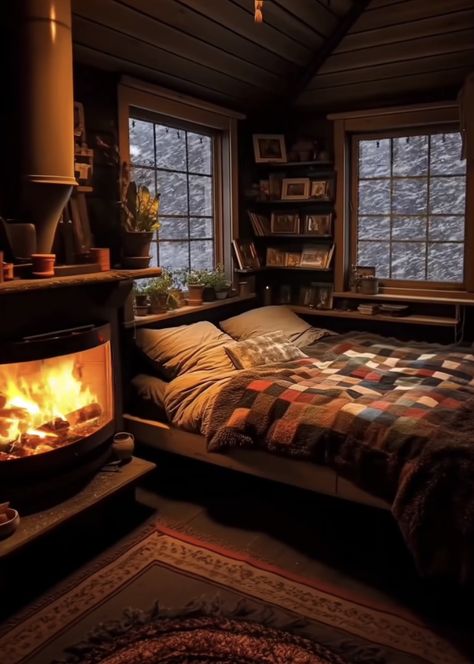 Cozy Childhood Hideaway, Snowy Cabin Aesthetic, Cabincore Decor, Snowy Cabin In The Woods, Cabin Indoor, Cabincore Aesthetic, Cozy Cabin Aesthetic, Cozy Cabin In The Woods, Cozy Winter Cabin