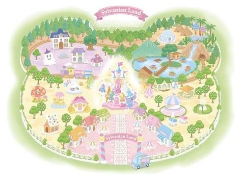 Theme Park Design, Comfort Corner, Tea Sweets, Ipad Stickers, Calico Critter, Hall Of Mirrors, Sylvanian Family, Sanrio Wallpaper, Family Poster