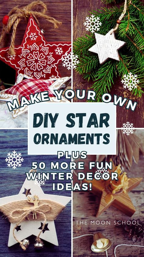 50 Modern, Simple Winter Decorations DIY Ideas for a Magical Festive Season! Diy Winter Decor, Easy Winter Decorations, Diy Christmas Star, Pinecone Garland, Star Ornaments, Winter Decorations Diy, Diy Winter, Winter Decorations, Faux Snow