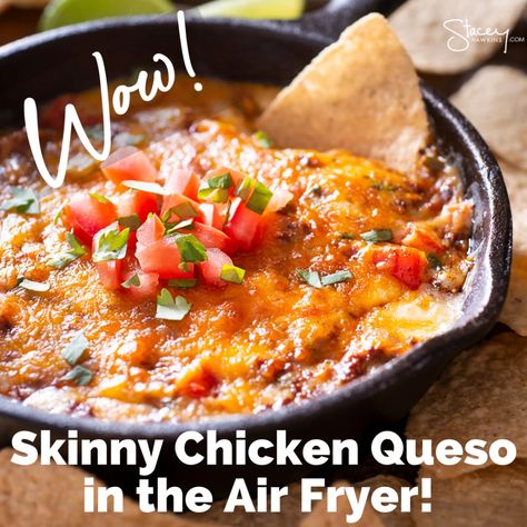 Skinny Chicken Queso in the Air Fryer – Stacey Hawkins Store Wow Recipes, Chicken Queso, Lean Green Recipes, Optavia Recipes, Lean And Green, Recipes Low Carb, Lean And Green Meals, Green Recipes, Greens Recipe