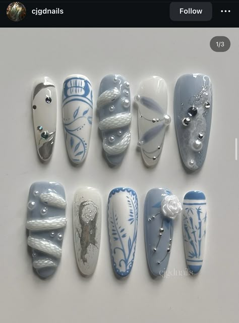 Trend Nail Designs, Plain Acrylic Nails, Snake Nails, Fish Nails, New Years Nail Art, Gel Nail Strips, Happy Nails, Nail Art Set, Pretty Gel Nails