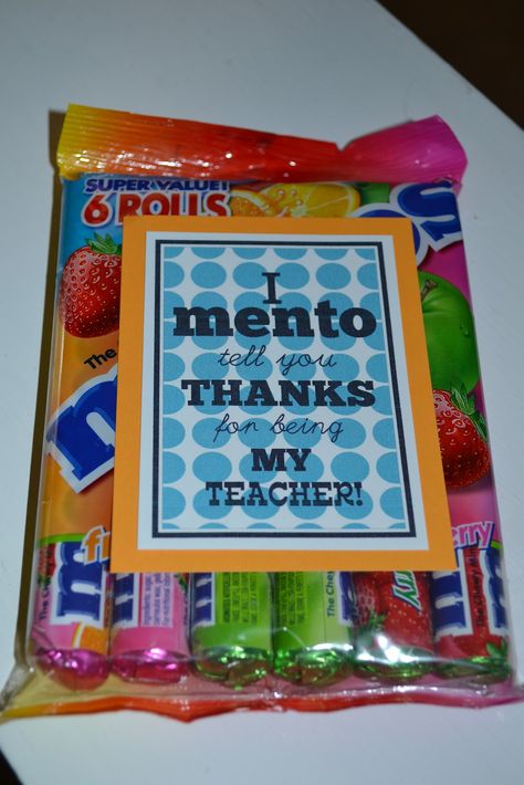 Mentos Teacher Thank Yous, Exams Gift, Appreciation Gifts Diy, Teacher Appreciation Gifts Diy, Appreciation Ideas, Teachers Gifts, Wellness Wednesday, Kids Signs, Staff Appreciation