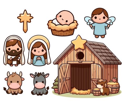 Nativity Stickers, Nativity Scene Characters, Nativity Decorations, Nativity Characters, Nativity Clipart, Cricut Stickers, Styrofoam Crafts, Tray Decor Christmas, Cricut Print And Cut