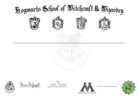 Hogwarts Diploma Hogwarts Diploma, Defense Against The Dark Arts, Harry Potter Bday, Blank Certificate, Harry Potter Printables, Ancient Runes, Dark Arts, Theme Classroom, Harry Potter Theme