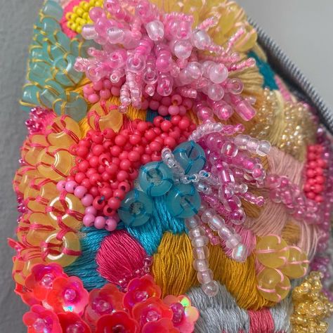 Couture Embellishment, Fiber Art Jewelry, Abstract Embroidery, Beaded Art, Tambour Embroidery, Couture Embroidery, 3d Embroidery, Sewing Embellishments, Bead Embroidery Jewelry