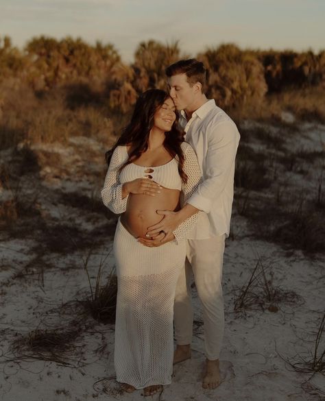 Maternity Session On The Beach, Sand Dune Maternity Photos, Maternity Photoshoot Beach Ideas, Sweater Dress Maternity Photos, Maternity Shoot At The Beach, Sand Dunes Maternity Photoshoot, Beach Maternity Poses, Beach Pregnancy Announcement Baby 2, Pregnancy Beach Photoshoot