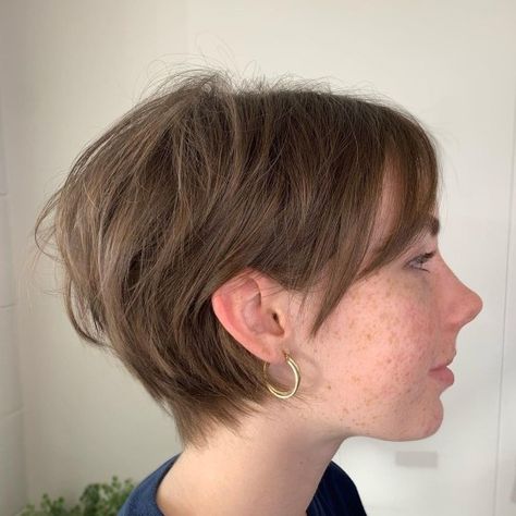 Shag Pixie Cut Round Face, Messy French Crop, Pixie Cut Plus Size, Shaggy Pixie Cuts Round Face, Short Feathered Bob, Shag Pixie Cut, Shaggy Pixie Cut, Curling Thick Hair, Graduated Haircut