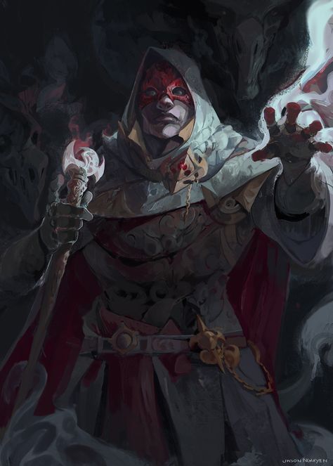 Mage Portrait, Jason Nguyen on ArtStation at https://www.artstation.com/artwork/6xx6W Dragon Age Blood Mage, Blood Mage, The Fiend, Cr 7, Fantasy Portraits, Dnd Art, Fantasy Male, Dragon Age, Dnd Characters