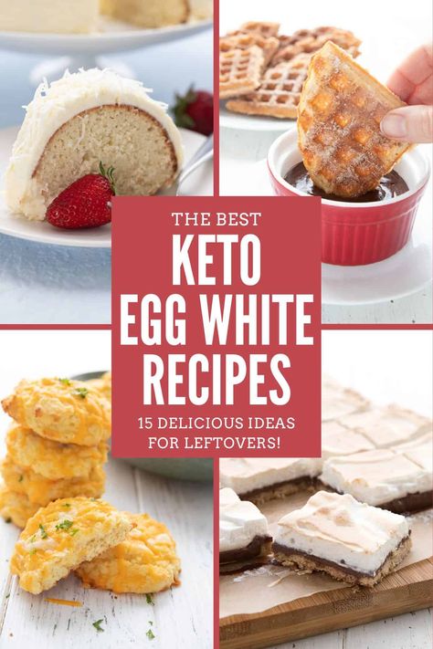 Got some leftover egg whites? Don't throw them away! Try these 15 delicious keto-friendly recipes to make the most of them. Recipe Using Egg Whites, Coconut Flour Cakes, White Recipes, Egg White Recipes, Tortilla Chip Recipe, Low Carb Tortillas, Fat Foods, Leftovers Recipes, Low Carb Meals Easy