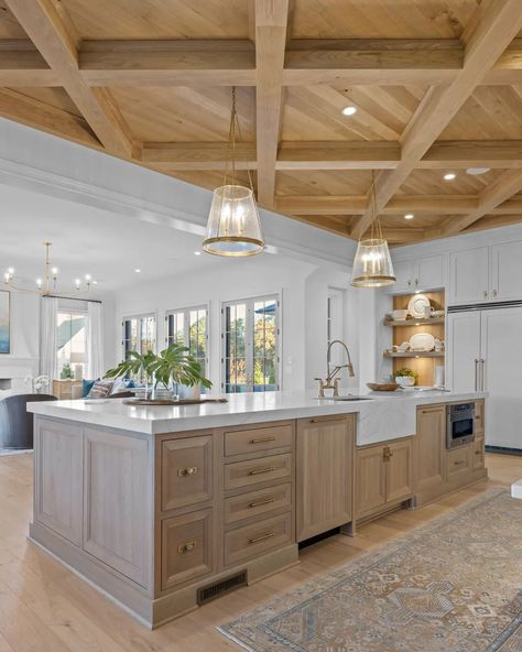 Incredible kitchen with gorgeous ceiling design by @sipplehomestn. Take a look at the 2022 Parade of Homes. Builder //… | Instagram French Country Modern Kitchen Interior Design, Kitchen Islands Without Pendants, 12 Foot Kitchen Island, Metal Building Homes Interior, Nashville Airbnb, 2022 Parade Of Homes, Nashville Real Estate, Elegant Kitchen Design, Lake House Kitchen