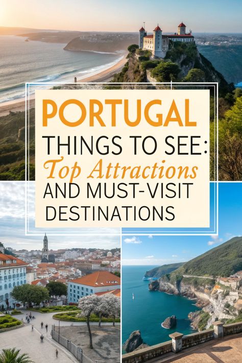 Looking for Portugal things to see on your next trip? From the fairytale palaces of Sintra 🏰 to the rugged cliffs of the Algarve coast 🌊, Portugal is full of breathtaking sights! Visit the ancient castles, stroll through picturesque villages 🏘️, and soak up the sun on golden beaches 🏖️. Don't miss Portugal's best attractions and must-visit destinations! ✨ Portugal Things To Do, Portugal On A Budget, Best Of Portugal, Best Places To Visit In Portugal, Travel To Portugal, Portugal Beaches, Things To Do In Portugal, Portugal Beach, Portugal Vacation