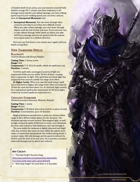 The Oath of Shadows (Paladin) — DND Unleashed: A Homebrew Expansion for 5th Edition Dungeons and Dragons Paladin Homebrew, Paladin Oath, Fighter Outfit, Paladin Dnd, 5e Spells, Spell Effects, Spell Ideas, Dnd Subclasses, Homebrew Classes