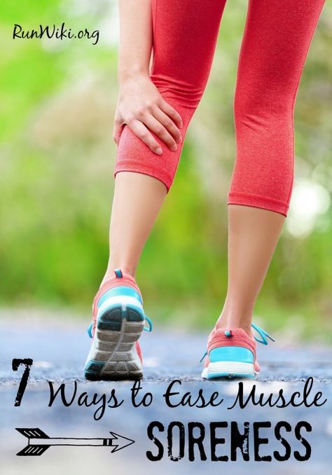 7 ways to ease muscle soreness after a workout or run. I swear by number 5! These tips are what got me through my 12 week half marathon training. Help motivate you to to get up and run when you're not so sore. Popular running tips | quotes Sore Legs, Outdoor Workout, Leg Cramps, Injury Recovery, Fitness Gear, Half Marathon Training, Workout Session, Muscle Recovery, Running Tips