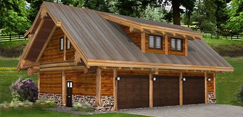 Take a look at a sampling of the unlimited styles of log garages or log barns we can design and build for you, whatever the style you may be dreaming of. Log Cabin Garage, Log Garage, Garage Houses, Cabin Garage, Storage Barn, Red Cabin, Ranch Gates, Garage Designs, Log Cabin Floor Plans