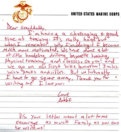 What to Write to Marine in Boot Camp: Dos and Don’t of Letters to Recruits Basic Training Letters, Letter Template For Kids, Marine Corps Bootcamp, Camp Letters, Marines Boot Camp, Marine Wife, Letters To Boyfriend, What To Write, Letter To Yourself