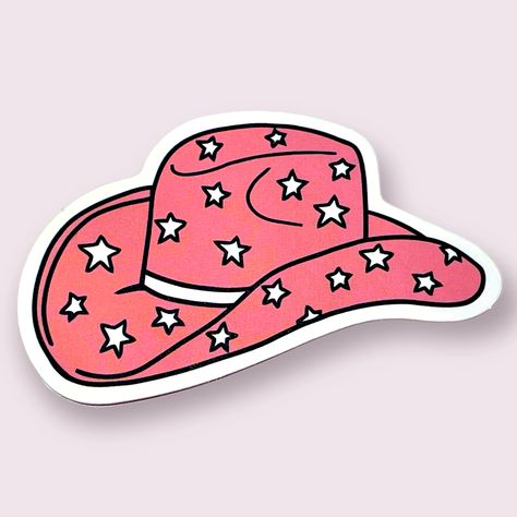 Cowboy Hat Clipart, Cowboy Hat Sticker, Hat Clipart, Pink Cowboy Hat, Pink Cowboy, Cowgirl Hat, 4th Of July Party, July Party, White Stickers