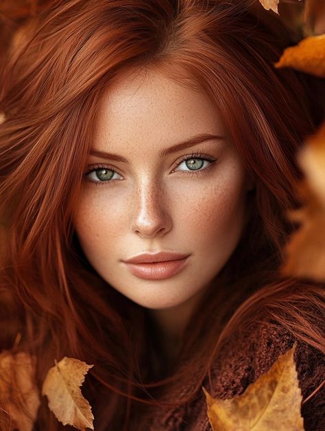 Autumn Red Hair: Embrace the Season with These Rich and Vibrant Shades Redhead Makeup Ideas, Red Hair With Green Eyes, Red Hair Color With Highlights, Deep Copper Hair Color, Autumn Red Hair, Autumn Hair Color Ideas, Mahogany Red Hair, Golden Red Hair, Blonde Red Hair