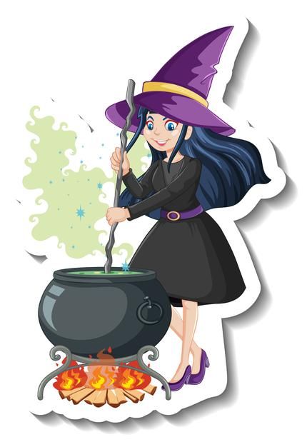 Witch Drawing, Cartoon Paper, Blank Banner, Beautiful Witch, Witch Girl, Bullet Journal Stickers, Clip Studio Paint, Halloween Stickers, Backgrounds Free