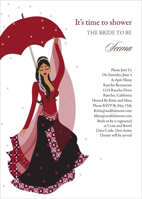 Flower Shower Indian Bridal Shower Invitations by Soulful Moon Indian Bridal Shower Ideas, Indian Baby Shower Invitations, Indian Bridal Party, Bride Stuff, Wedding Card Invitation, Bridal Shower Invitation Wording, Indian Baby Showers, Desi Vibes, Wedding Extras