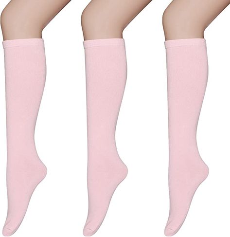 Amazon.com: Henwarry Solid Color Cotton Soft Opaque Knee High Socks for Men and Women-3 Pairs (B08-Pink) : Clothing, Shoes & Jewelry Scooby Doo Costumes, Pink Knee High Socks, Pink Clothing, Costume Inspo, Collage Ideas, Pink Socks, Halloween Inspo, Socks For Men, Long Socks