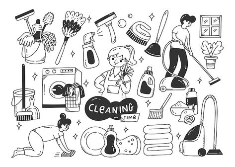 Doodle Pages, Pen And Pencil, Cleaning Logo, Doodle Art Drawing, Kawaii Doodles, Sketchbook Journaling, Cute Little Drawings, Simple Doodles, Digital Sticker