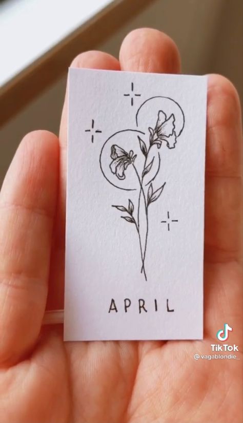 Music Heart Tattoo, Sweet Pea Tattoo, Floral Thigh Tattoos, Autumn Tattoo, April Birth Flower, Taurus Tattoos, Birth Flower Tattoos, Spooky Tattoos, Cute Small Tattoos