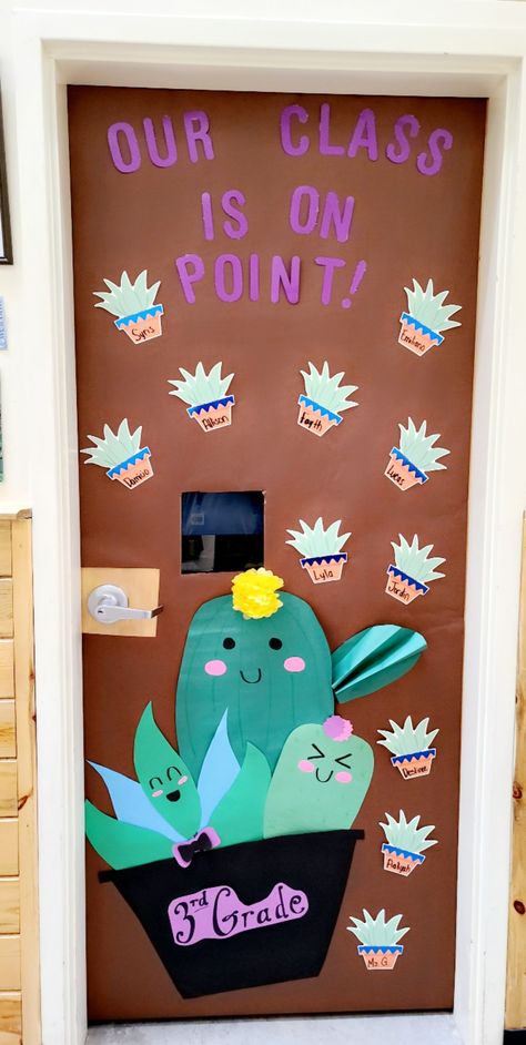 Cactus Theme Classroom Door, Cactus Door Decorations, August Classroom Door Ideas, Desert Classroom, Preschool Door Decorations, Door Name Tags, Kindergarten Door, Preschool Classroom Layout, Cactus Classroom Decor