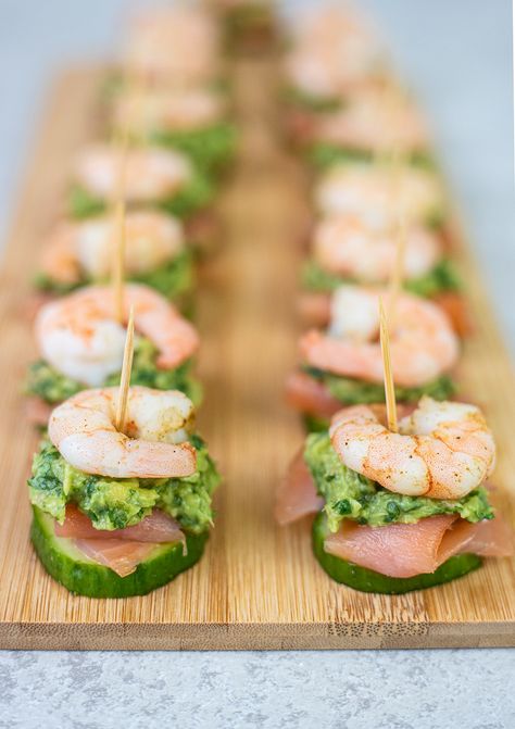 Cold Shrimp Appetizers, Shrimp Party Appetizers, Seafood Party Food, Shrimp Appetizers Easy, Cold Shrimp, Easy Party Appetizers, Cold Appetizers Easy, Fancy Appetizer Recipes, Creamy Guacamole