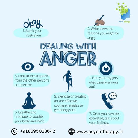 Unlocking the Power of Emotional Balance: A Guide to Anger Management 🧘‍♂️✨ Embrace Calmness, Release Tension, and Find Inner Peace. Let's journey together towards tranquility! www.psychtherapy.in 085950 28642 #mentalhealth #selfcare #paschimvihar #psychtherapy How To Calm Your Anger, Breathing Exercises For Anger, How To Reduce Anger Issues, How To Let Anger Out, Release Anger Quotes, How To Manage Anger Issues, Tips For Anger Management, How To Stop Anger, How To Get Rid Of Anger Issues