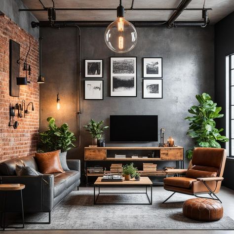 industrial design versatility Industrial Walls Interior, Industrial Modern Home Office, Industrial Decor Apartment, Rustic Industrial House, Minimalist Industrial Interior Design, Cosy Industrial, Industrial Interior Design Living Room, Sala Industrial, Estilo Industrial Chic