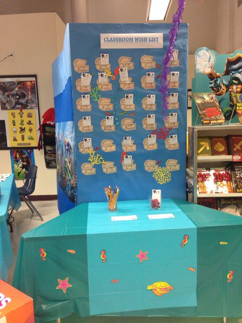 Classroom Wish List  for Under the Sea Book Fair Under The Sea Book Fair, Under The Sea Decorations, Scholastic Book Fair, Book Fair, School Library, Wish List, School Ideas, Pool Party, Under The Sea