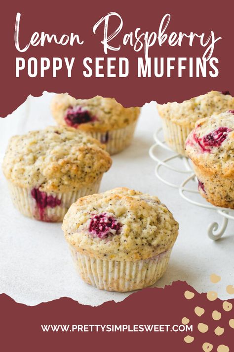 Sweet, lemony, and bursting with flavor, these one-bowl lemon raspberry muffins are a refreshing twist on the classic lemon poppy seed combination. Raspberry Lemon Poppyseed Muffins, Raspberry Poppyseed Muffins, Lemon Yogurt Muffins, Raspberry Muffin Recipes, Lemon Raspberry Muffins, Poppyseed Muffins, Lemon Poppy Seed Muffins, Yogurt Muffins, Seed Muffins